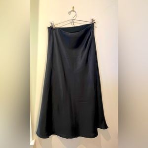 Bias-Cut Satin Midi Skirt